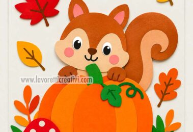 zucca con scoiattolo decorazione
