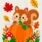 zucca con scoiattolo decorazione