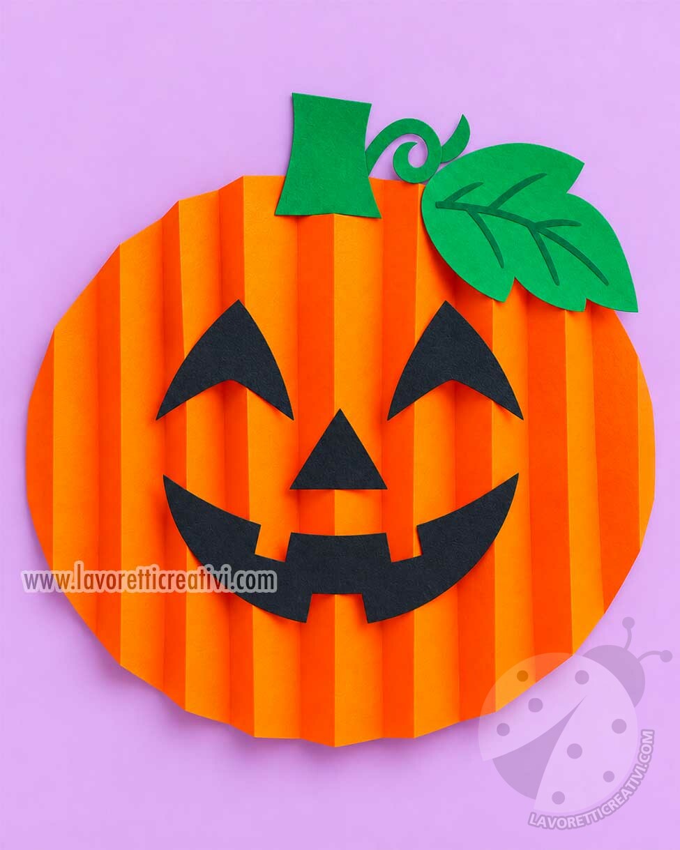 Zucca di carta a fisarmonica per Halloween 7 zucca di carta per halloween a fisarmonica